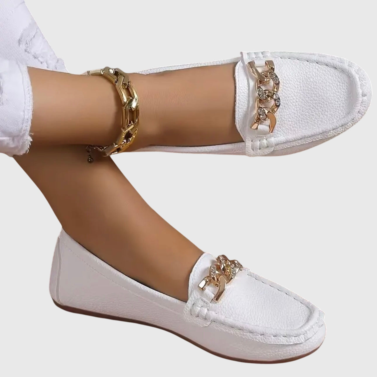 Eden | Flat Diamond Buckle Loafers