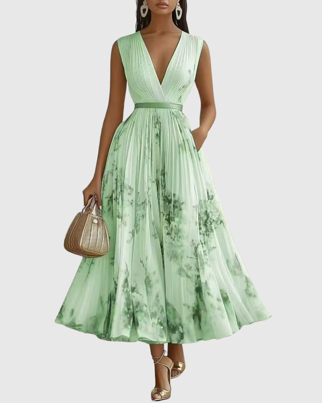 Rowella | Long Sleeve V Neck Floral Maxi Dress