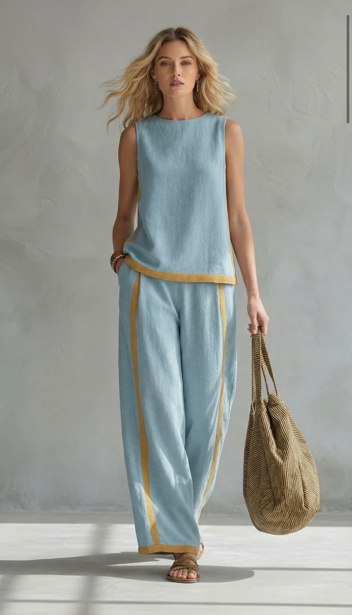 Angela | Elegant Cotton and Linen Set