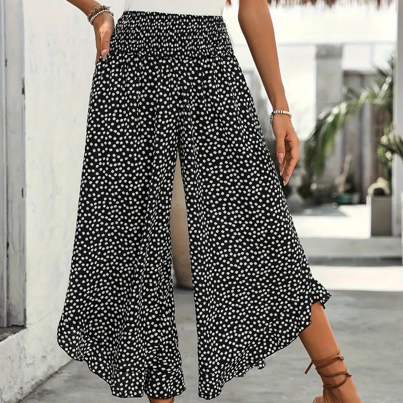 Elena | Effortless Printed Ruffle Pants