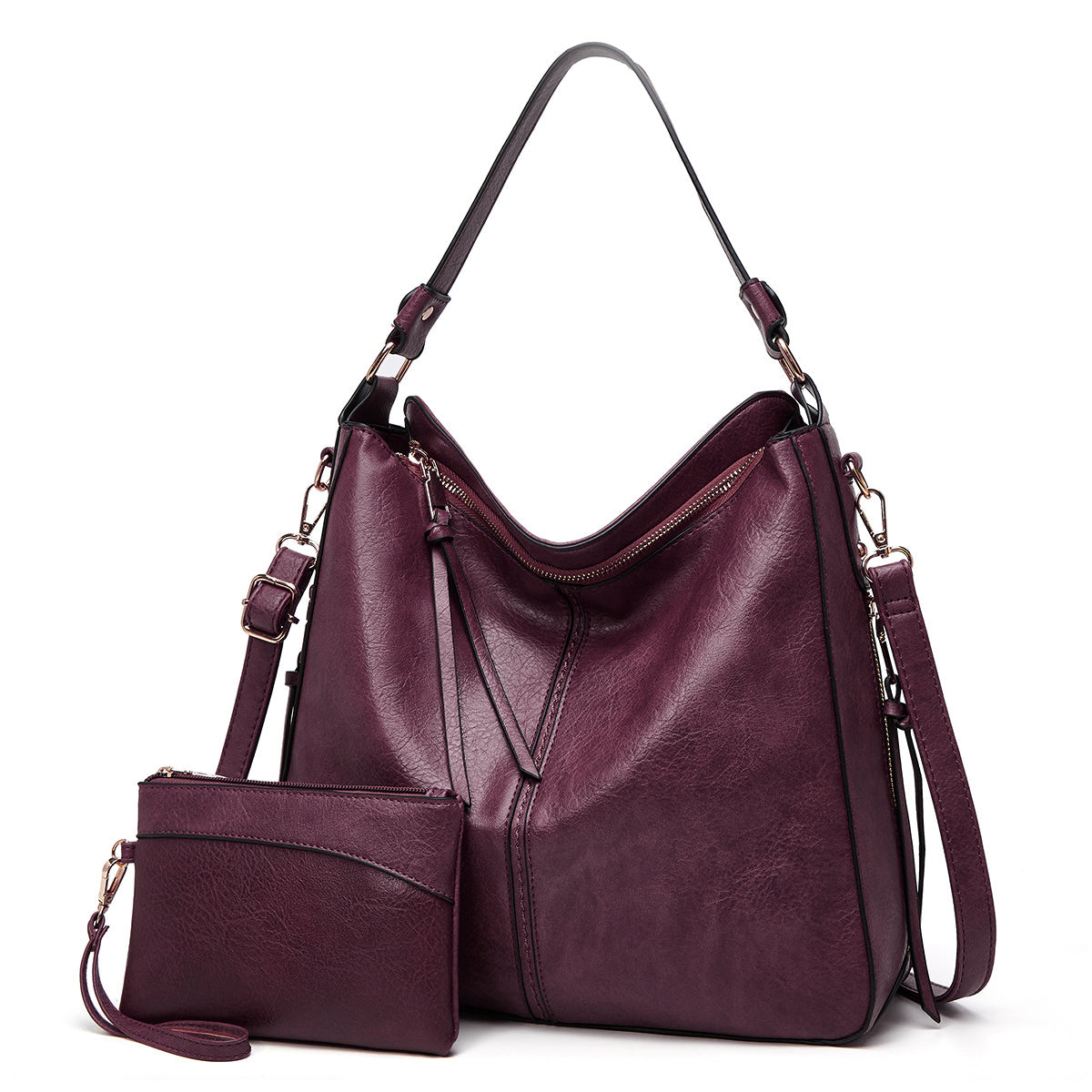 Donna | Luxury Leather Hobo Anti-Theft Handbag + FREE Pouch Wallet
