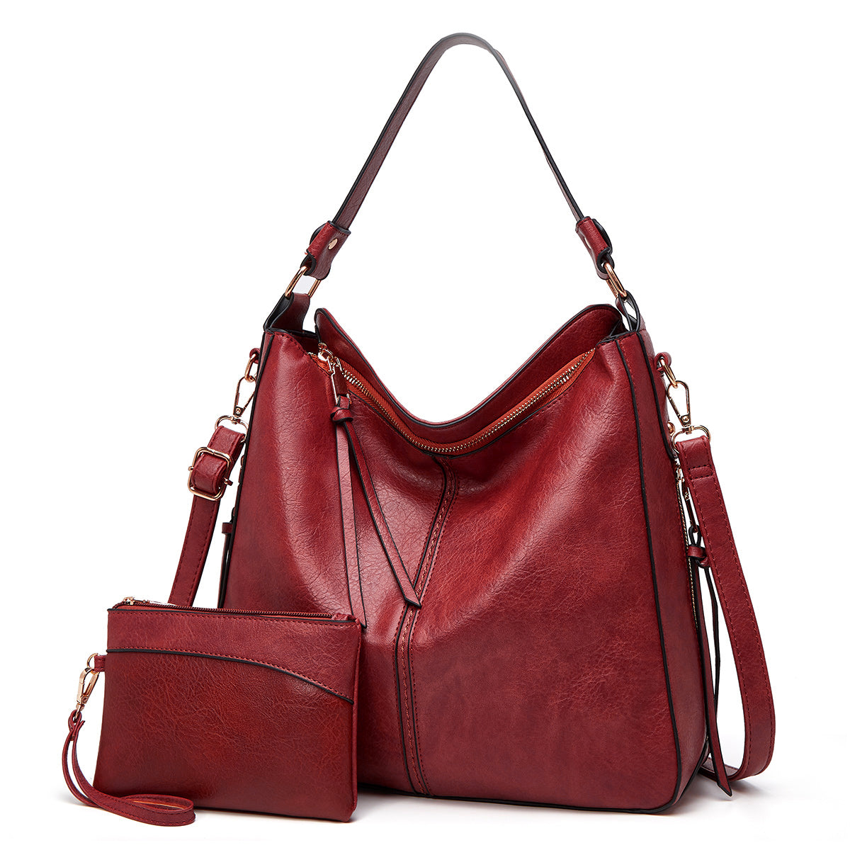 Donna | Luxury Leather Hobo Anti-Theft Handbag + FREE Pouch Wallet