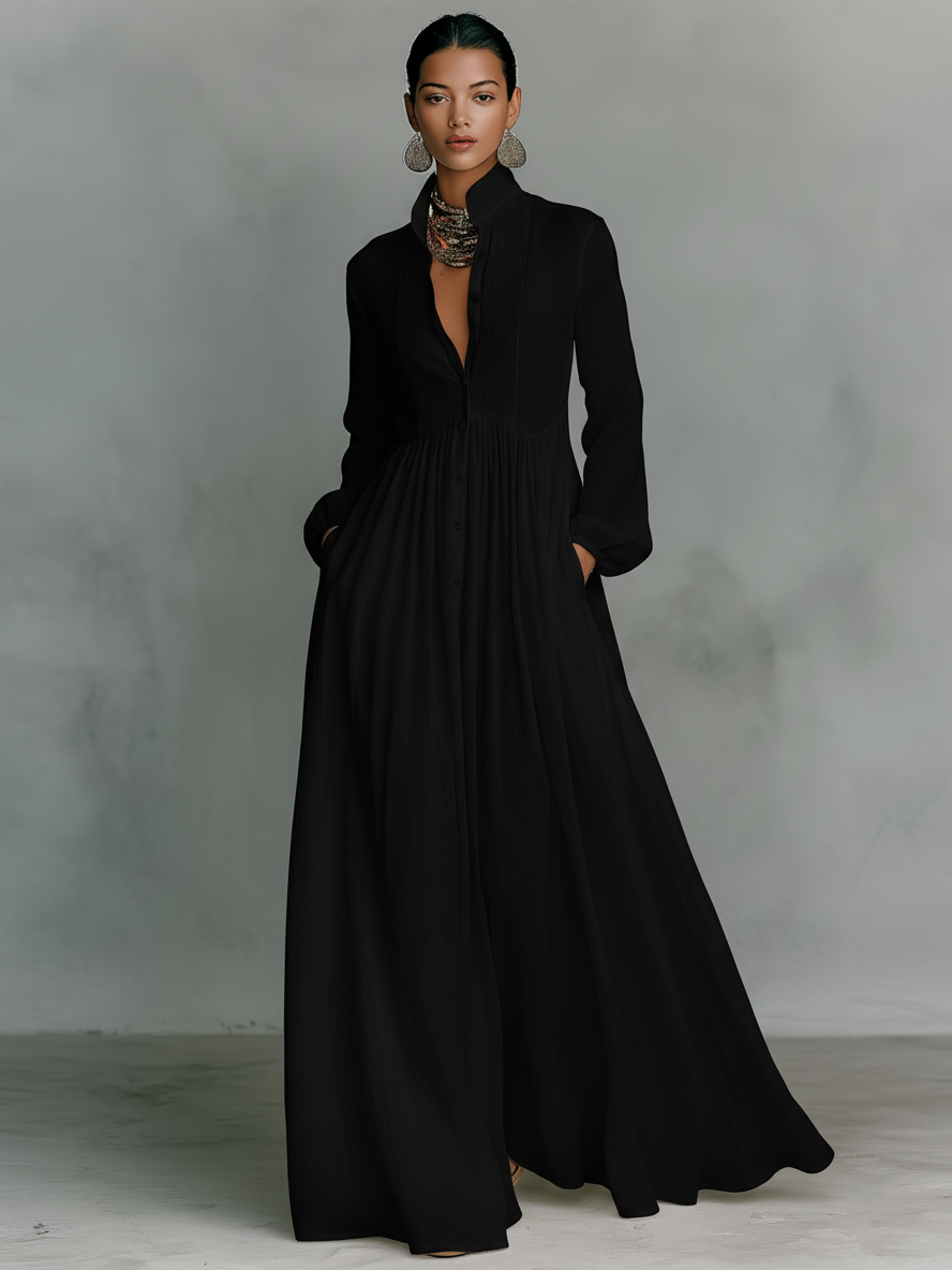 Elara | Minimalist Patchwork Maxi Dress