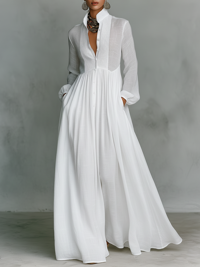 Elara | Minimalist Patchwork Maxi Dress