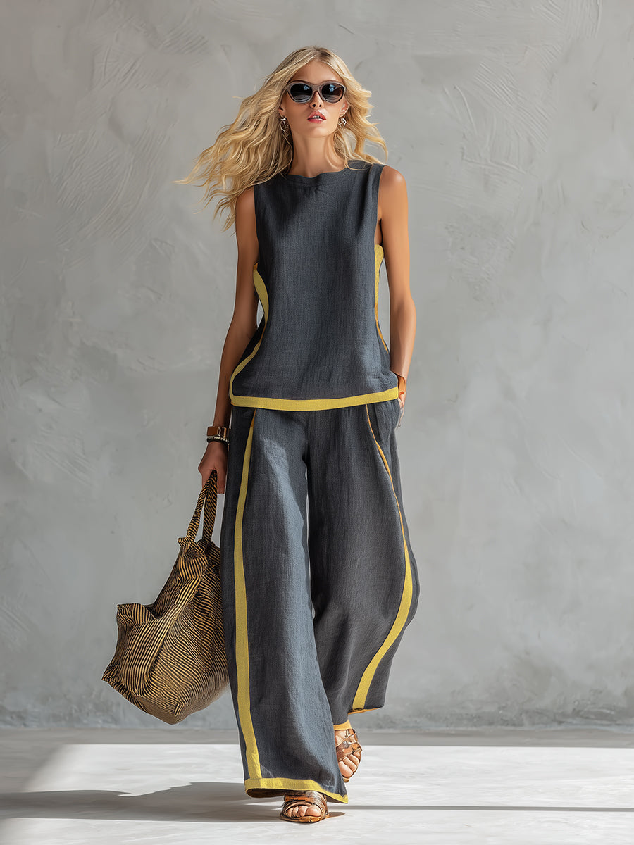 Angela | Elegant Cotton and Linen Set