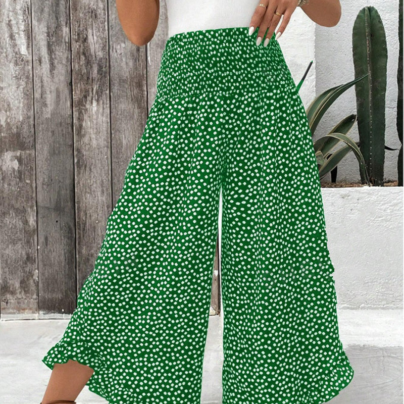 Elena | Effortless Printed Ruffle Pants