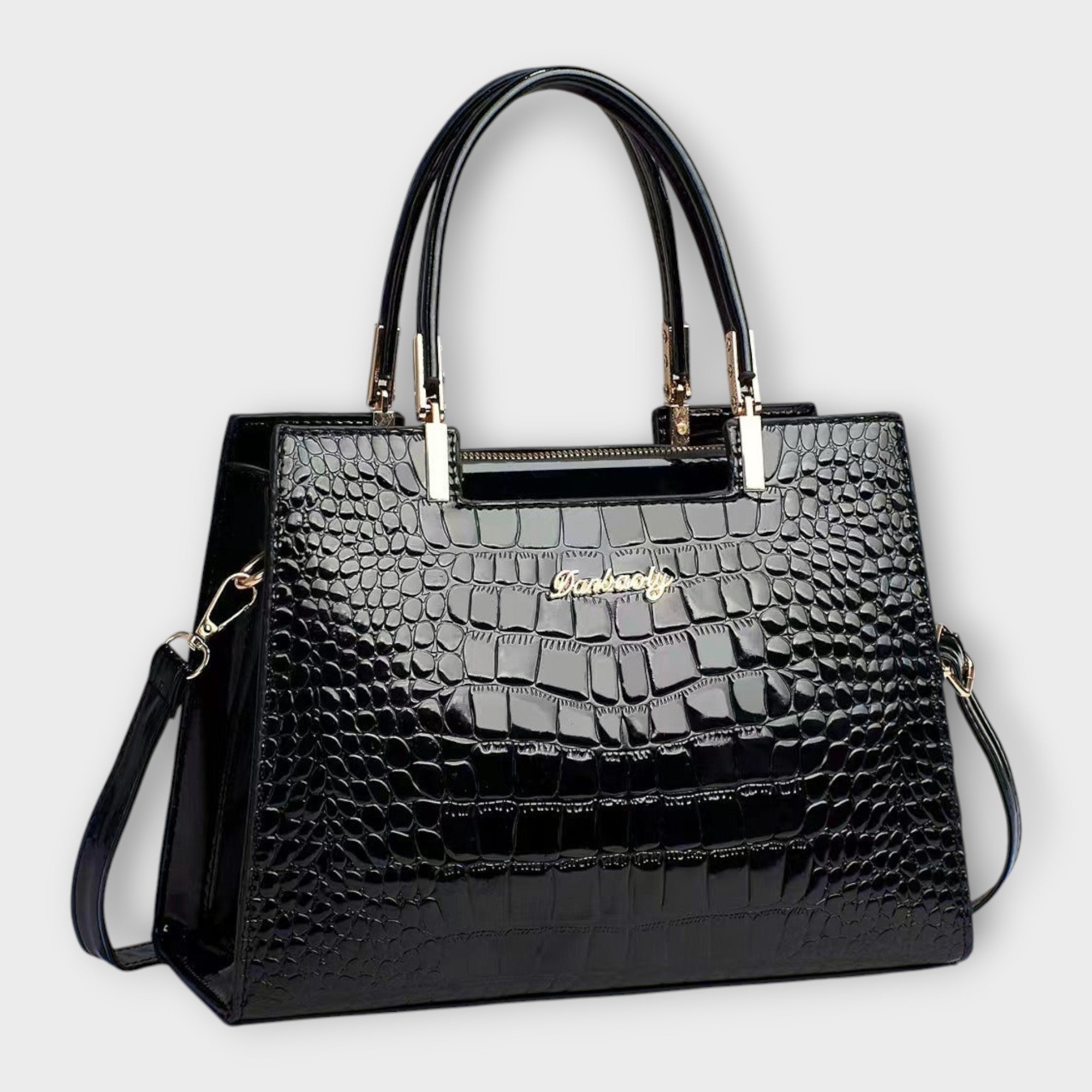 Maison Verdelle | Shiny Crocodile Skin Pattern Handbag