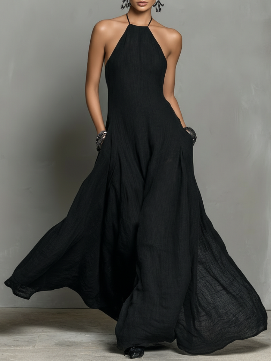 Elina | Minimalist Halter Maxi Dress