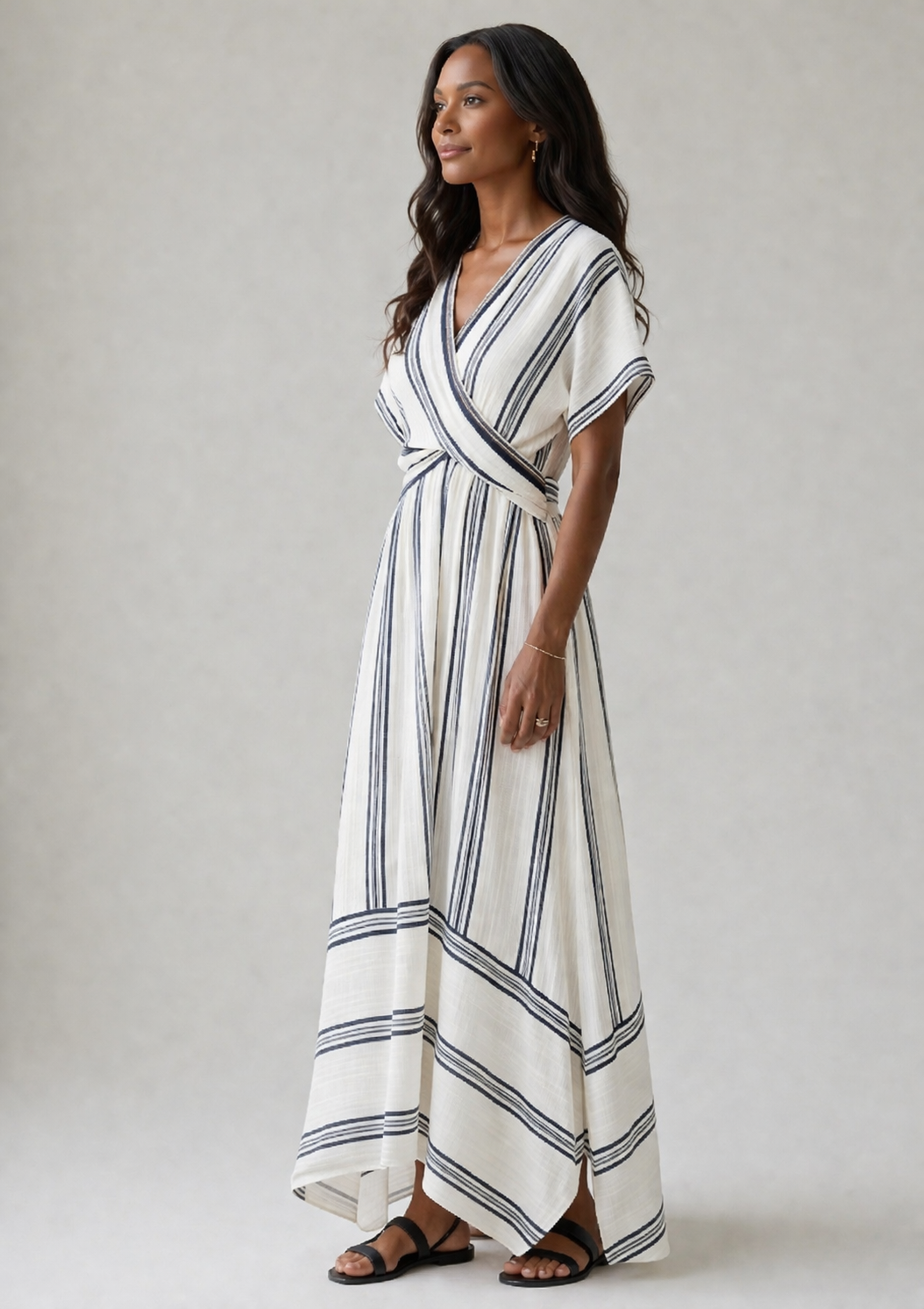Thalassa | Short Sleeve Wrap Waist Maxi Dress