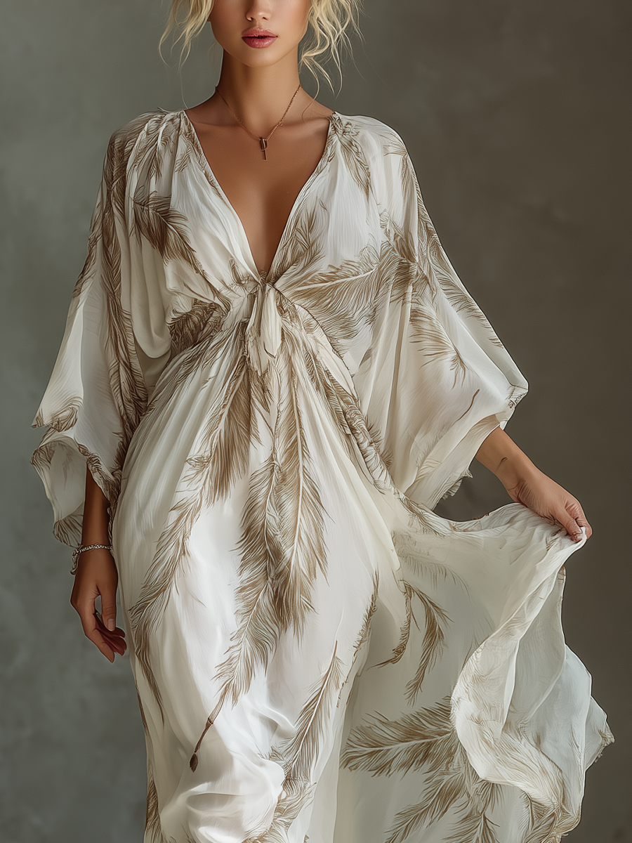 Aurelia | Palm Leaf Maxi Dress