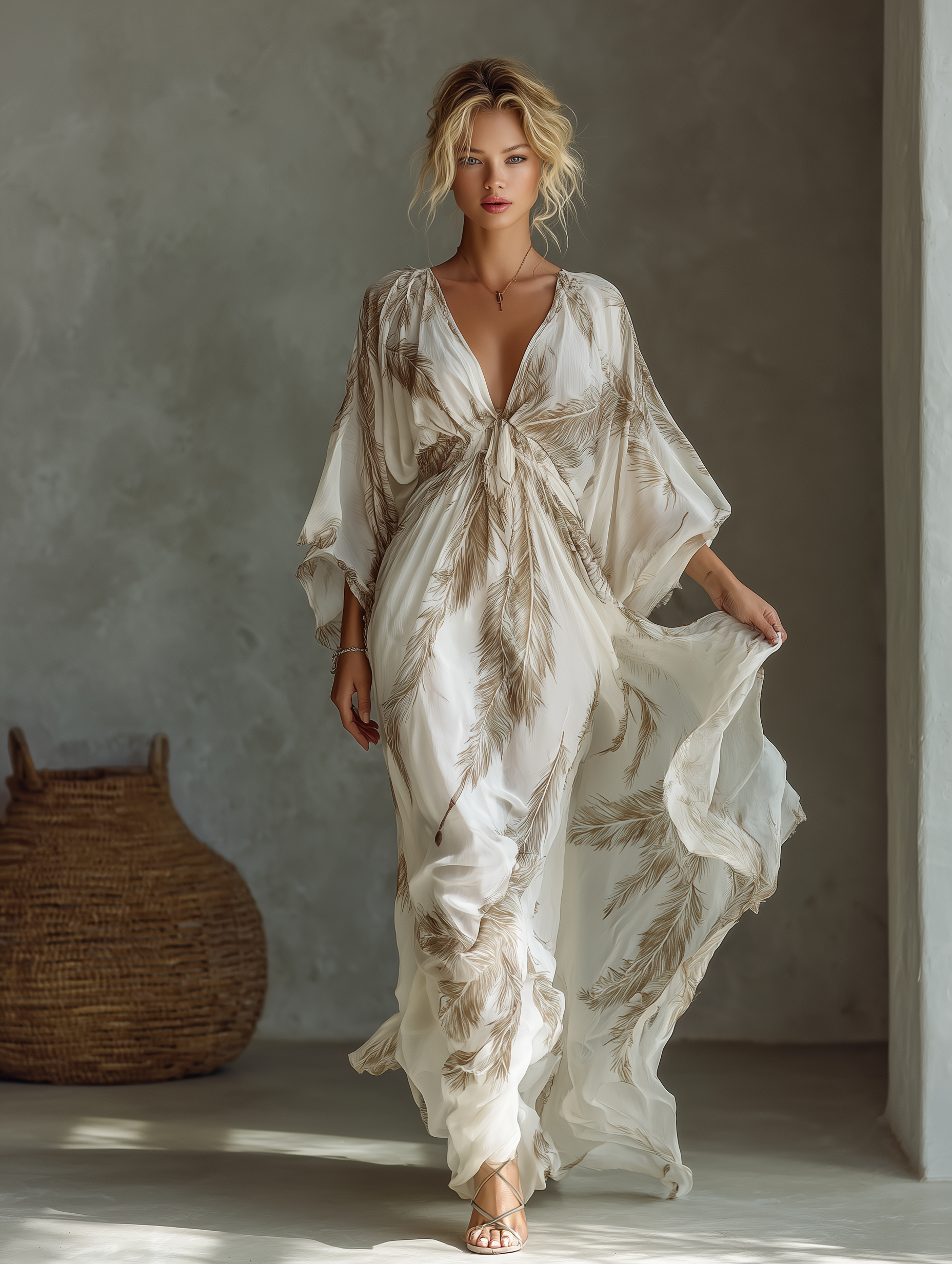 Aurelia | Palm Leaf Maxi Dress