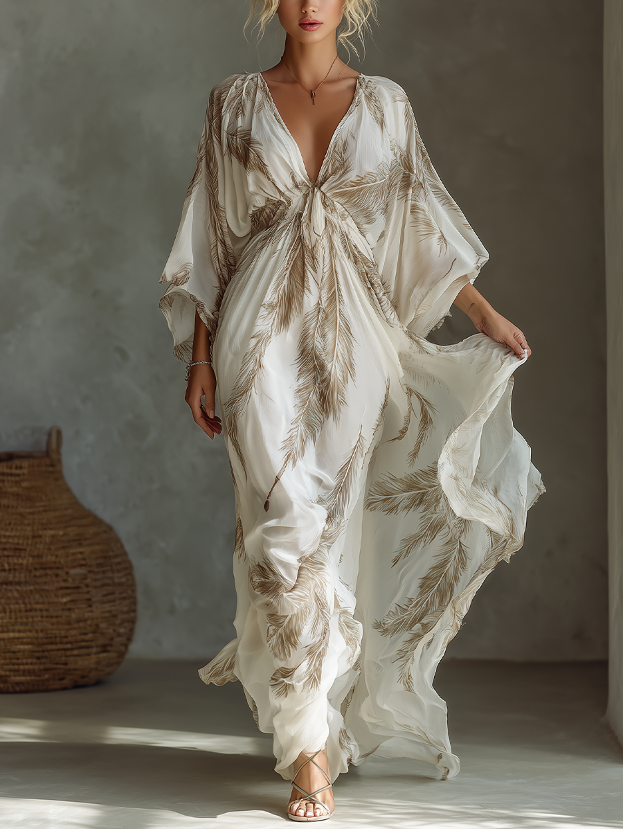 Aurelia | Palm Leaf Maxi Dress