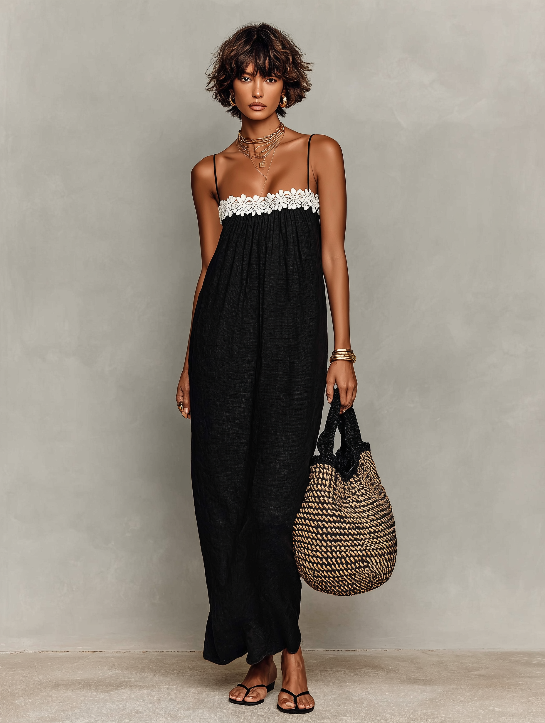 Marlene | Elegant Lace-Paneled Maxi Dress
