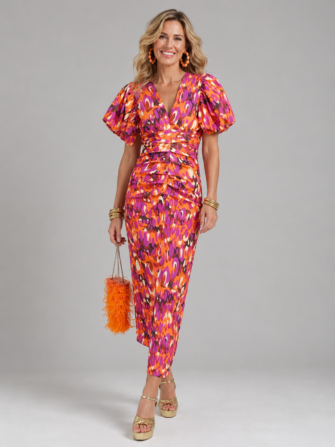 Amelia™ | Vivid Pleated Midi Dress