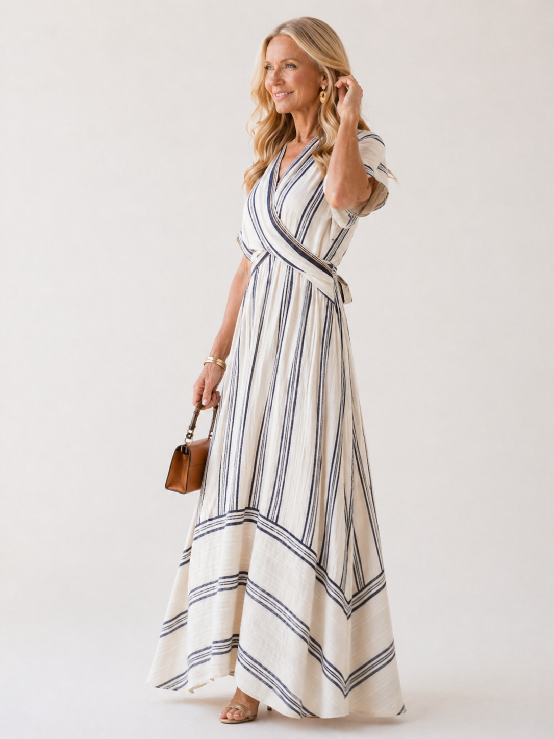 Thalassa | Short Sleeve Wrap Waist Maxi Dress