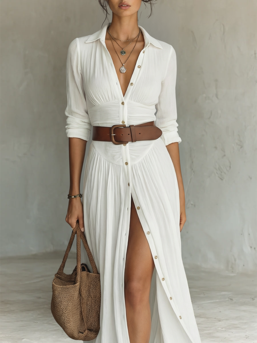 Melissa | Elegant Linen Maxi Dress