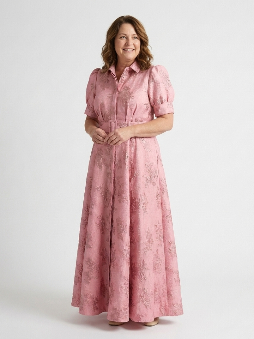 Xanthea | Short Sleeve Belted Floral Maxi Dress
