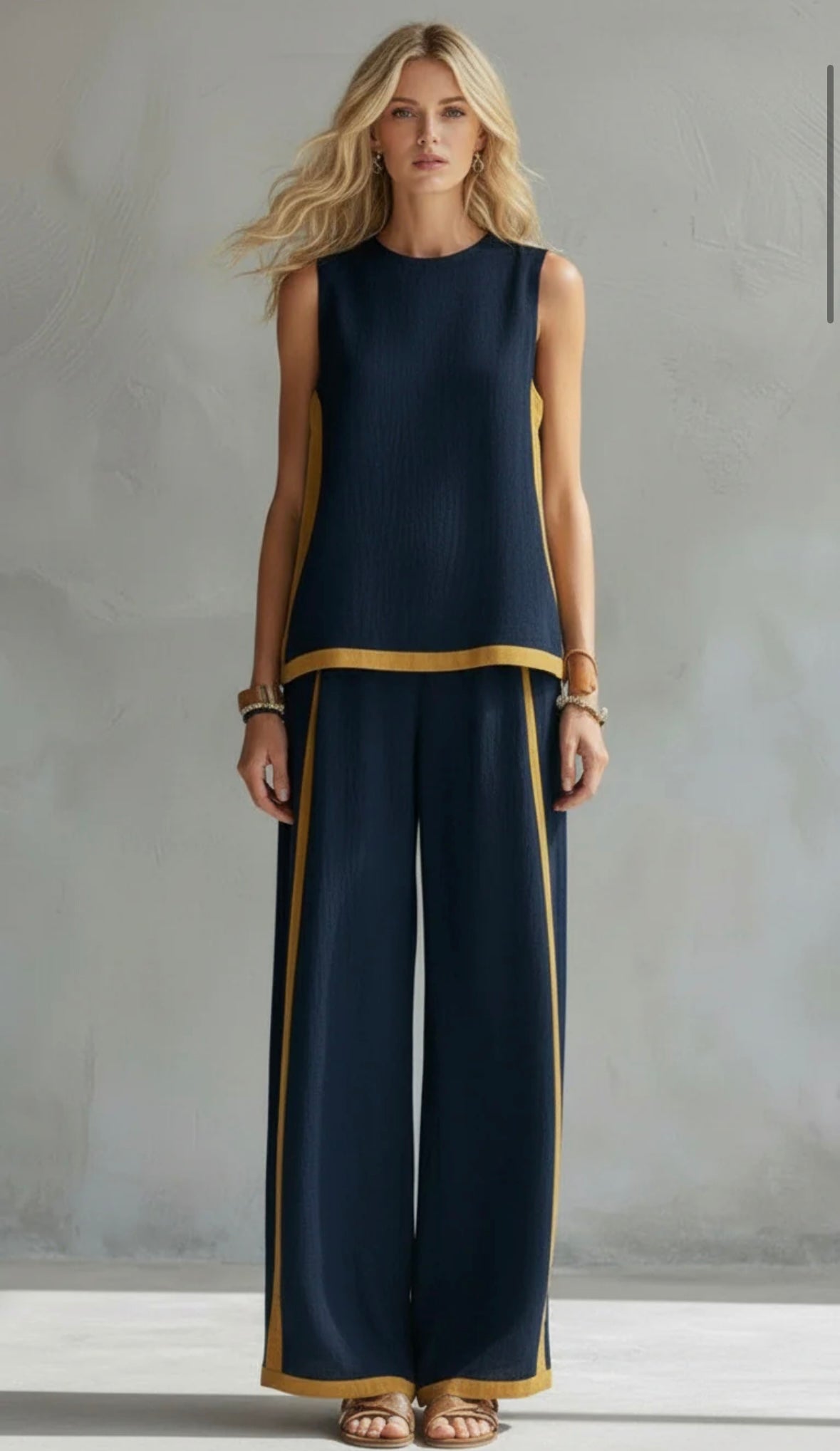 Angela | Elegant Cotton and Linen Set