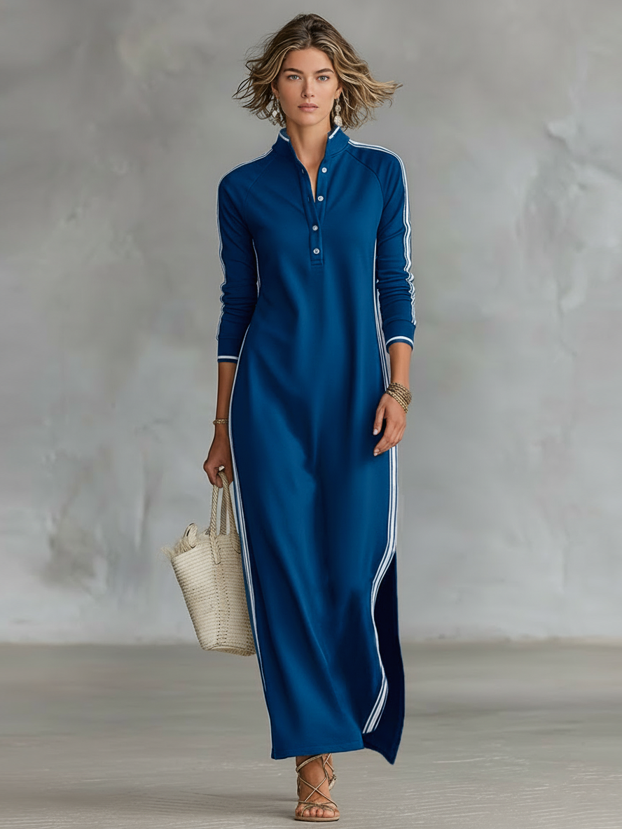 Elise | Button-Down Maxi Sweatshirt Dress