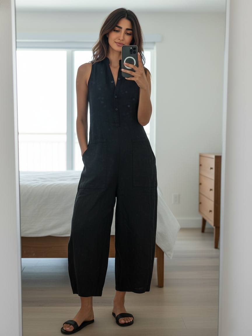 Tina | Effortless Linen Blend Jumpsuit