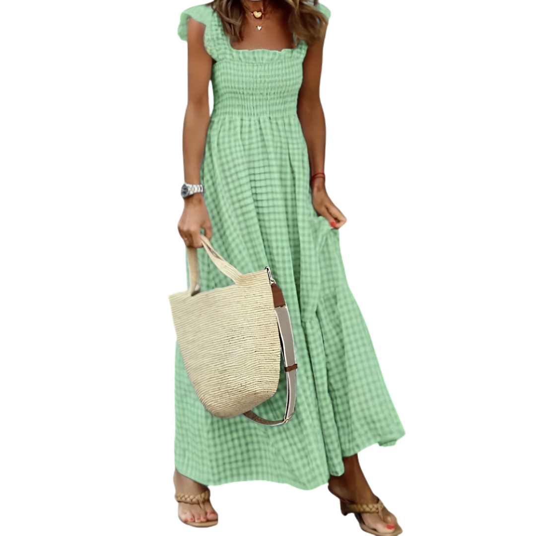 Jovienne | Elegant Retro Plaid Maxi Dress
