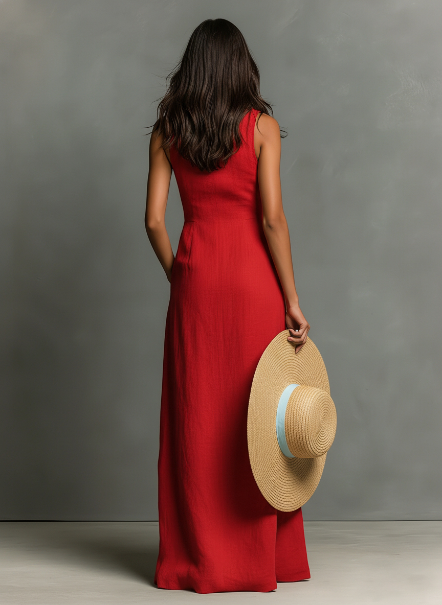 Amelia | Sleeveless Maxi Shirt Dress