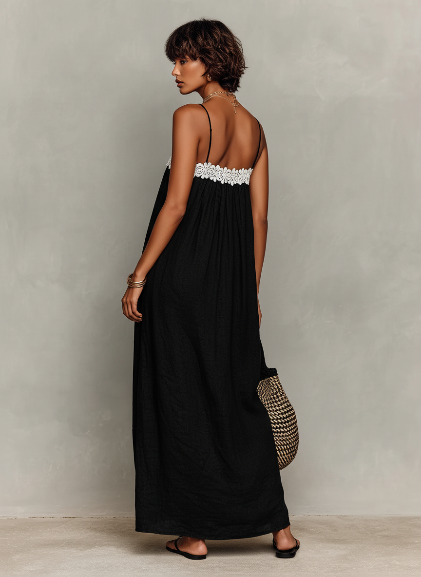 Marlene | Elegant Lace-Paneled Maxi Dress