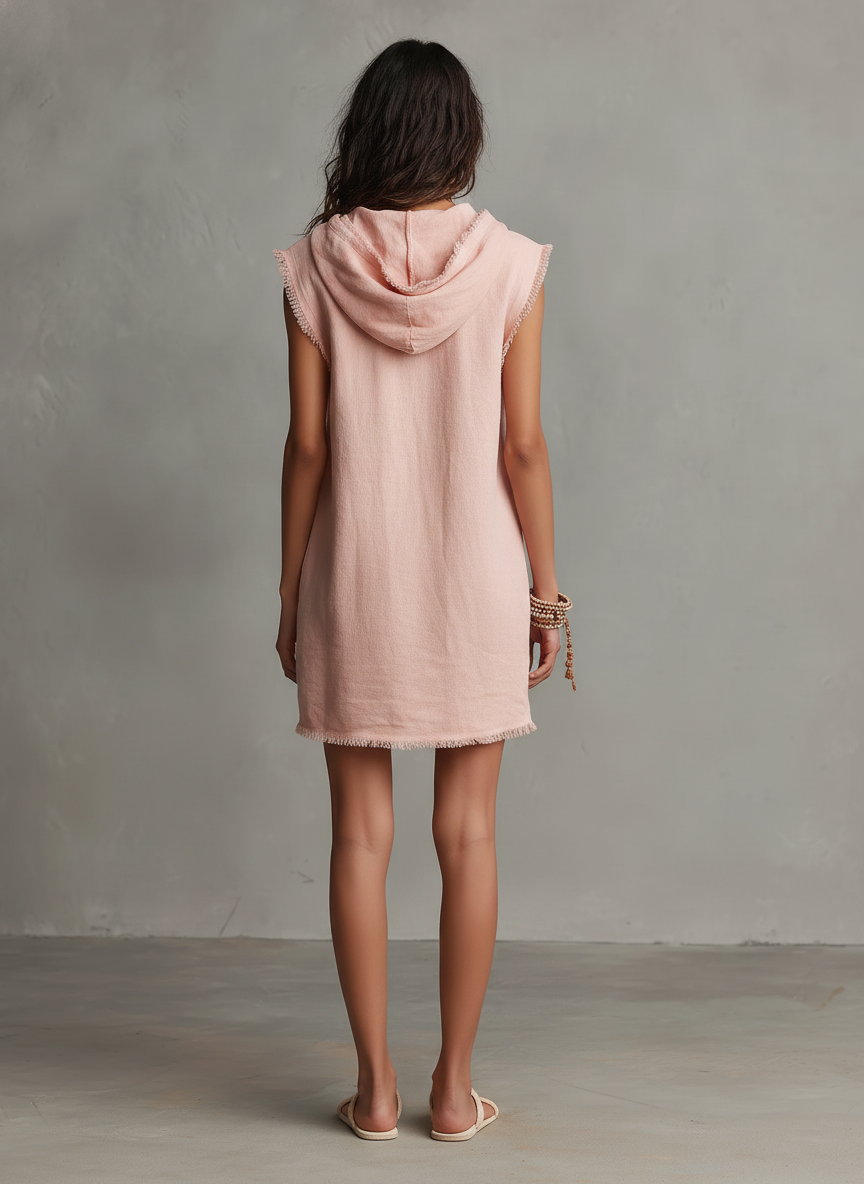 Marla | Minimalist Hooded Sleeveless Mini Dress