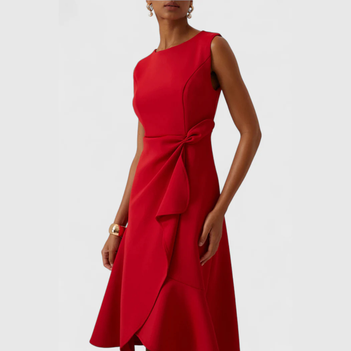 Sheila | Flattering Draped Midi Dress