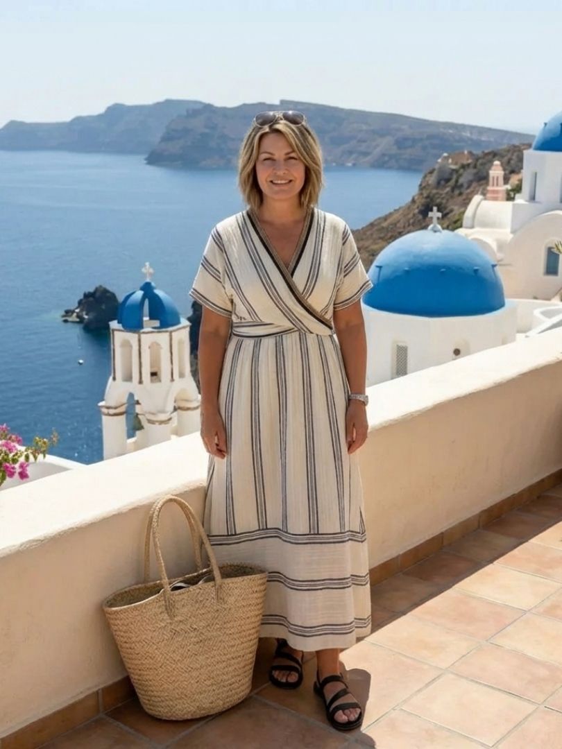 Thalassa | Short Sleeve Wrap Waist Maxi Dress