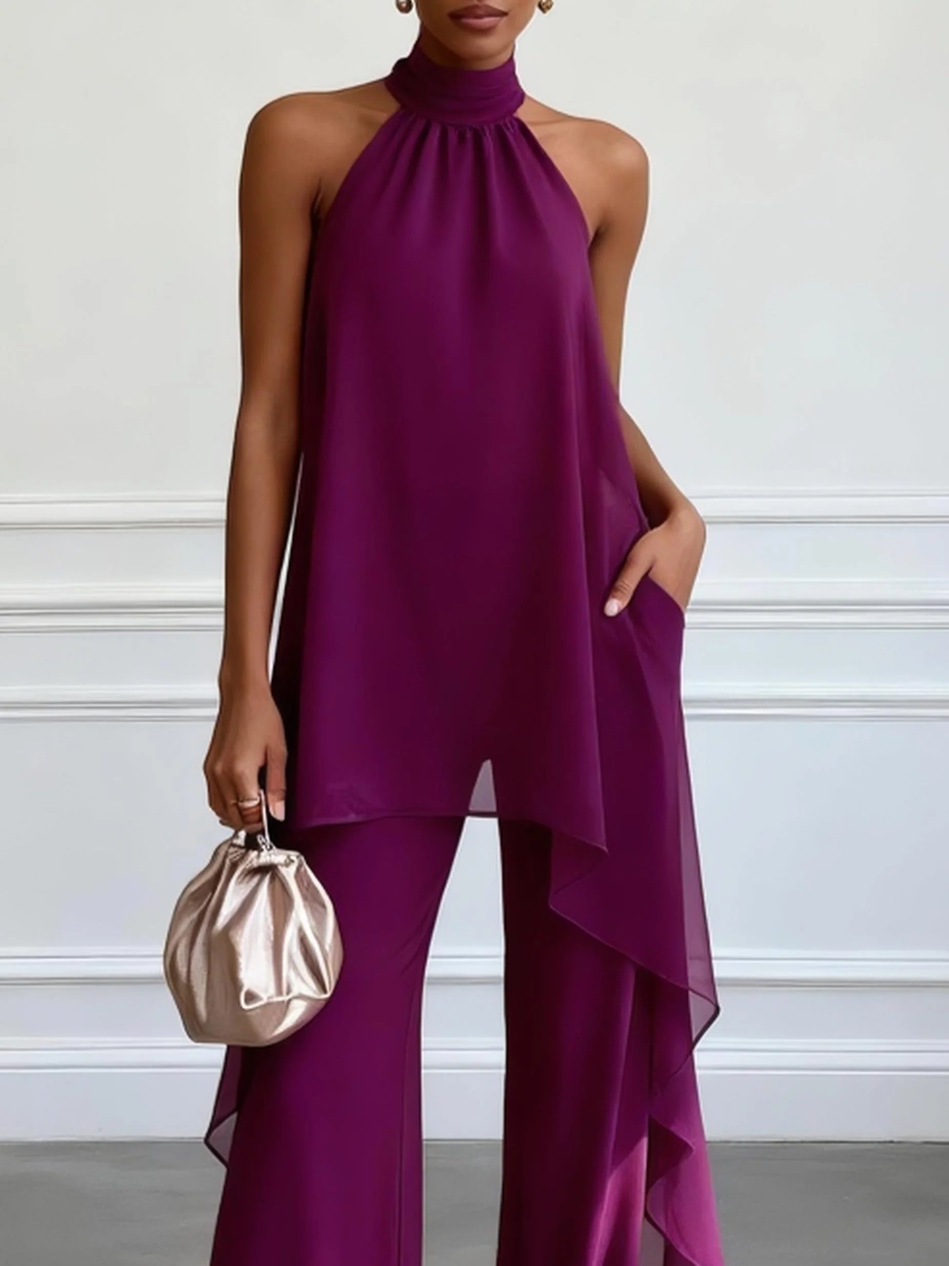 Semme | Elegant Halter Two-Piece Set