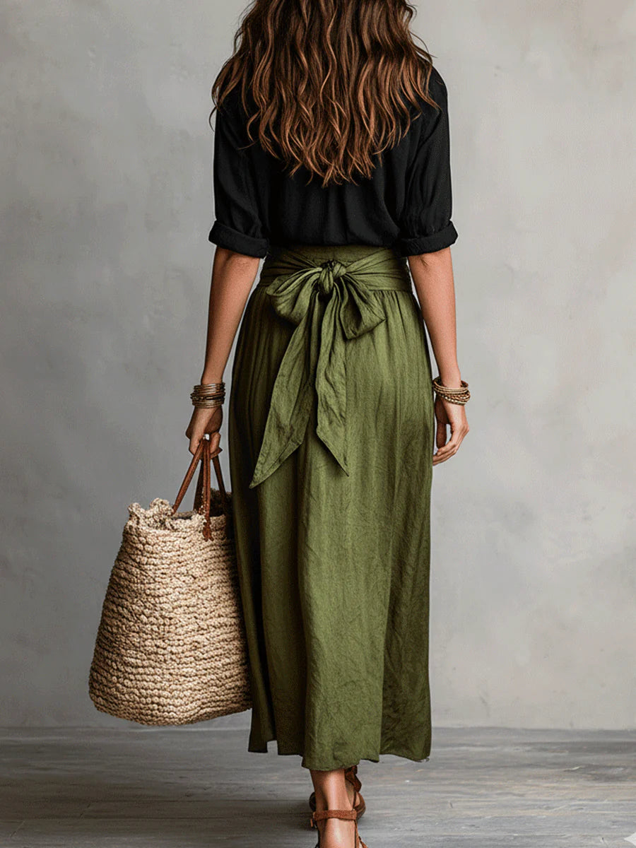 Isla | Shirt & Midi Skirt Set