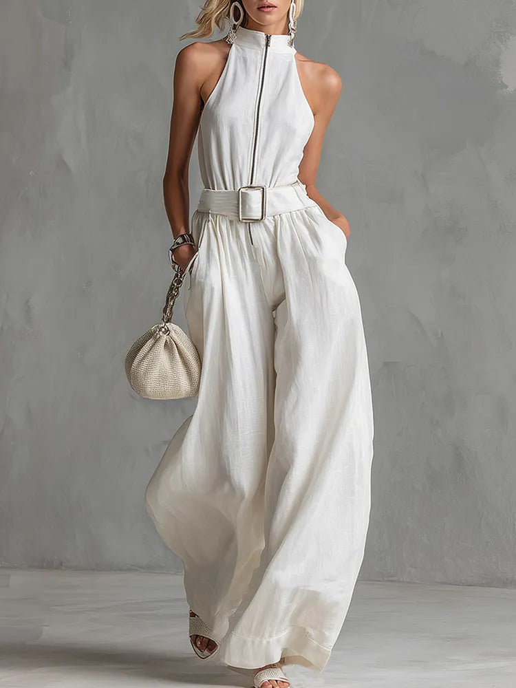 Avery | Elegant Sleeveless Wide-Leg Jumpsuit