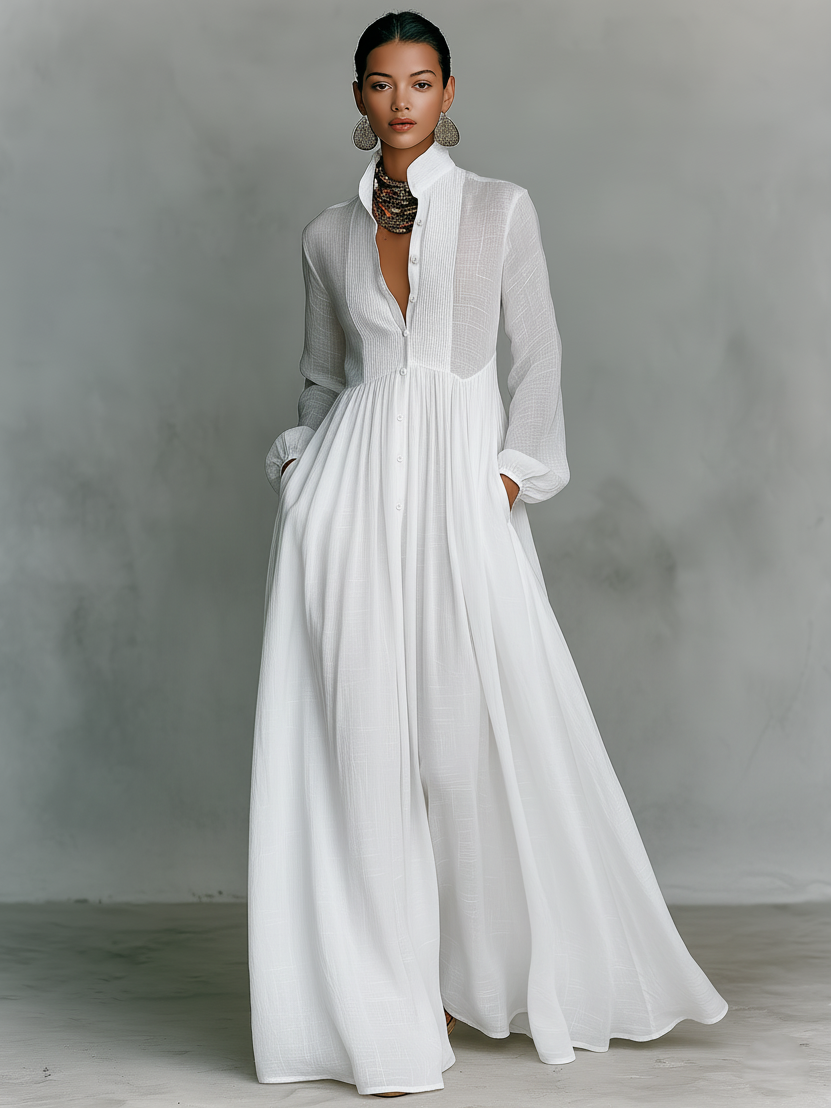 Elara | Minimalist Patchwork Maxi Dress