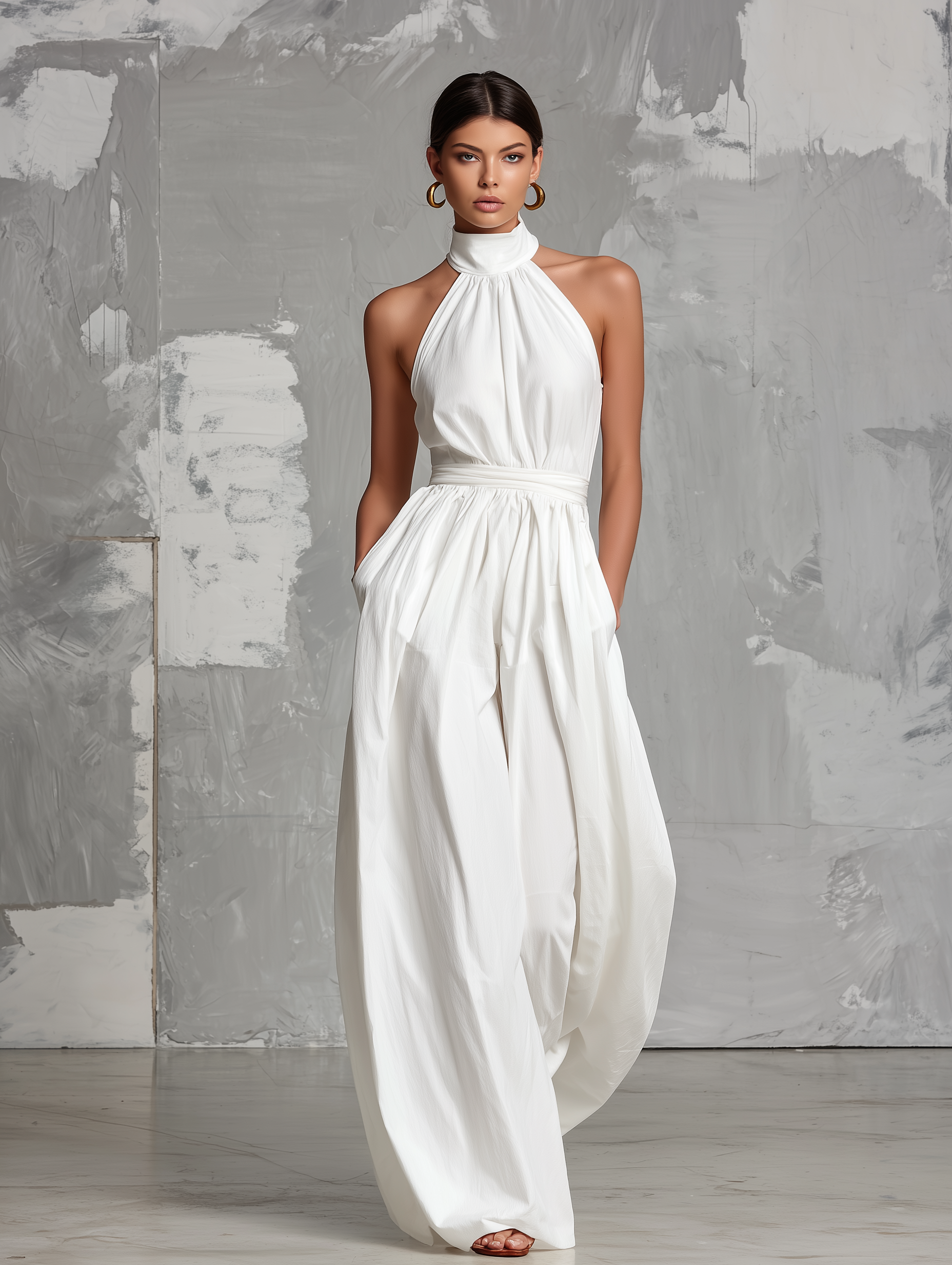 Zoltán | Elegant Sleeveless Halter-Neck Jumpsuit