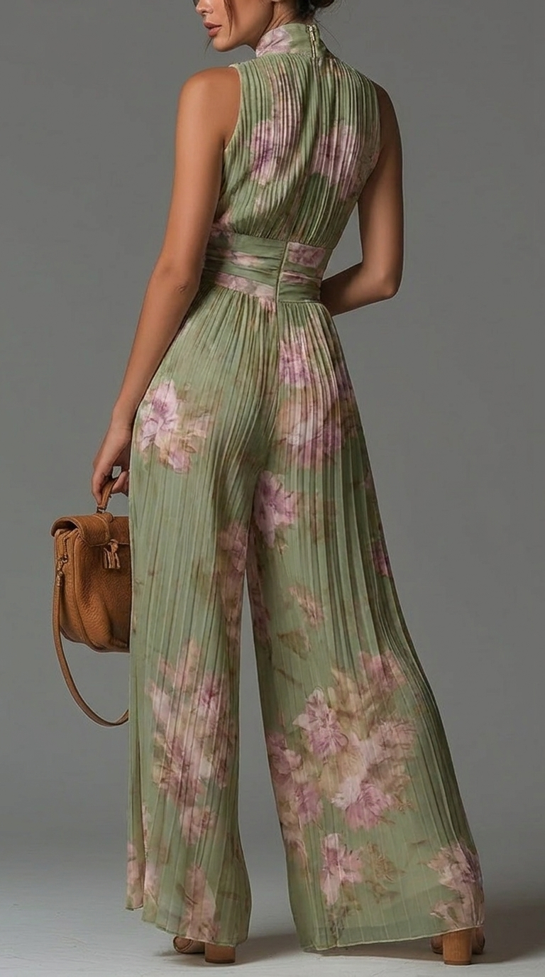 Emma | Pleated Floral Jumpsuit