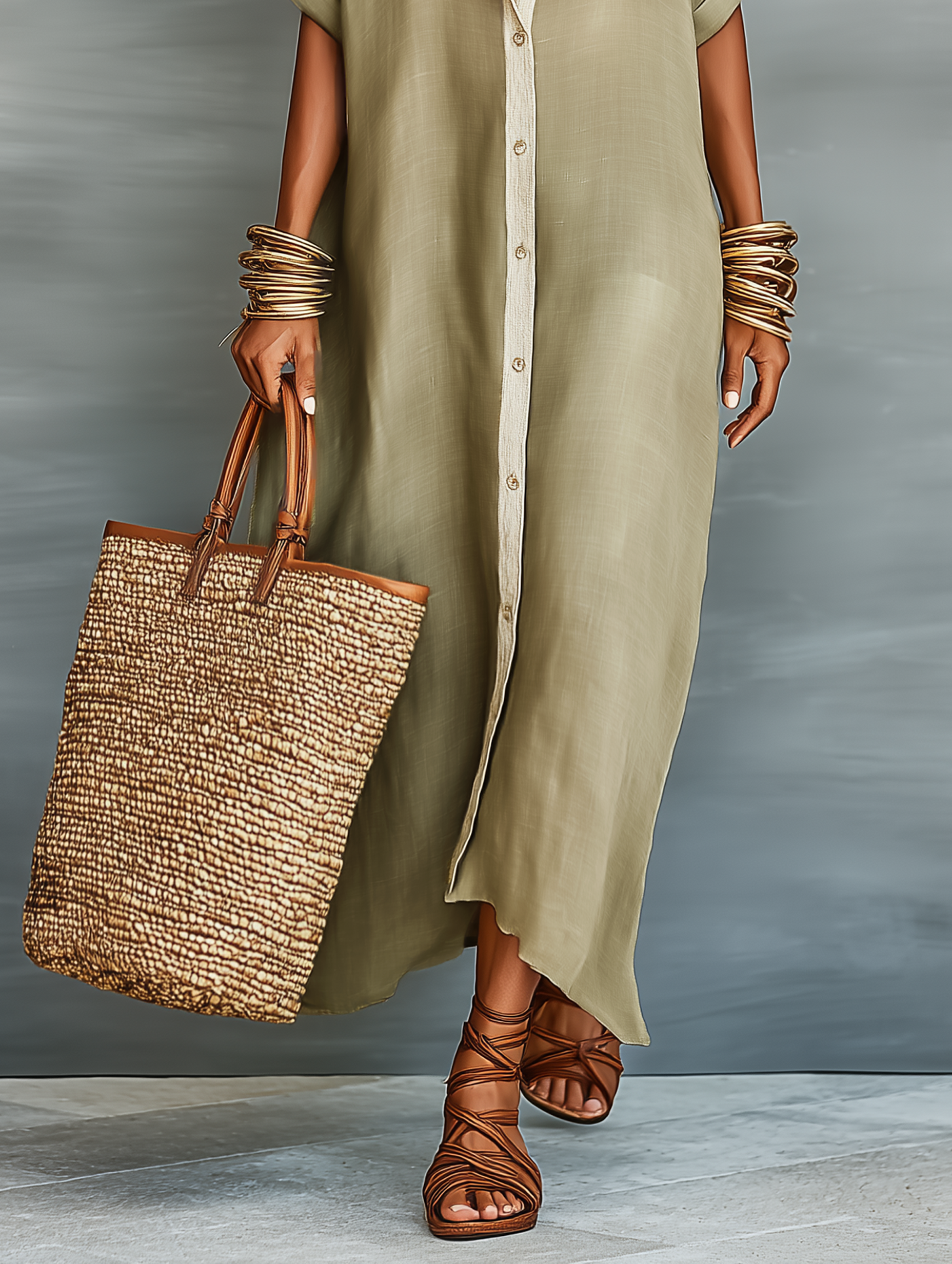 Sofia | Minimalist Short Sleeve Maxi Dress