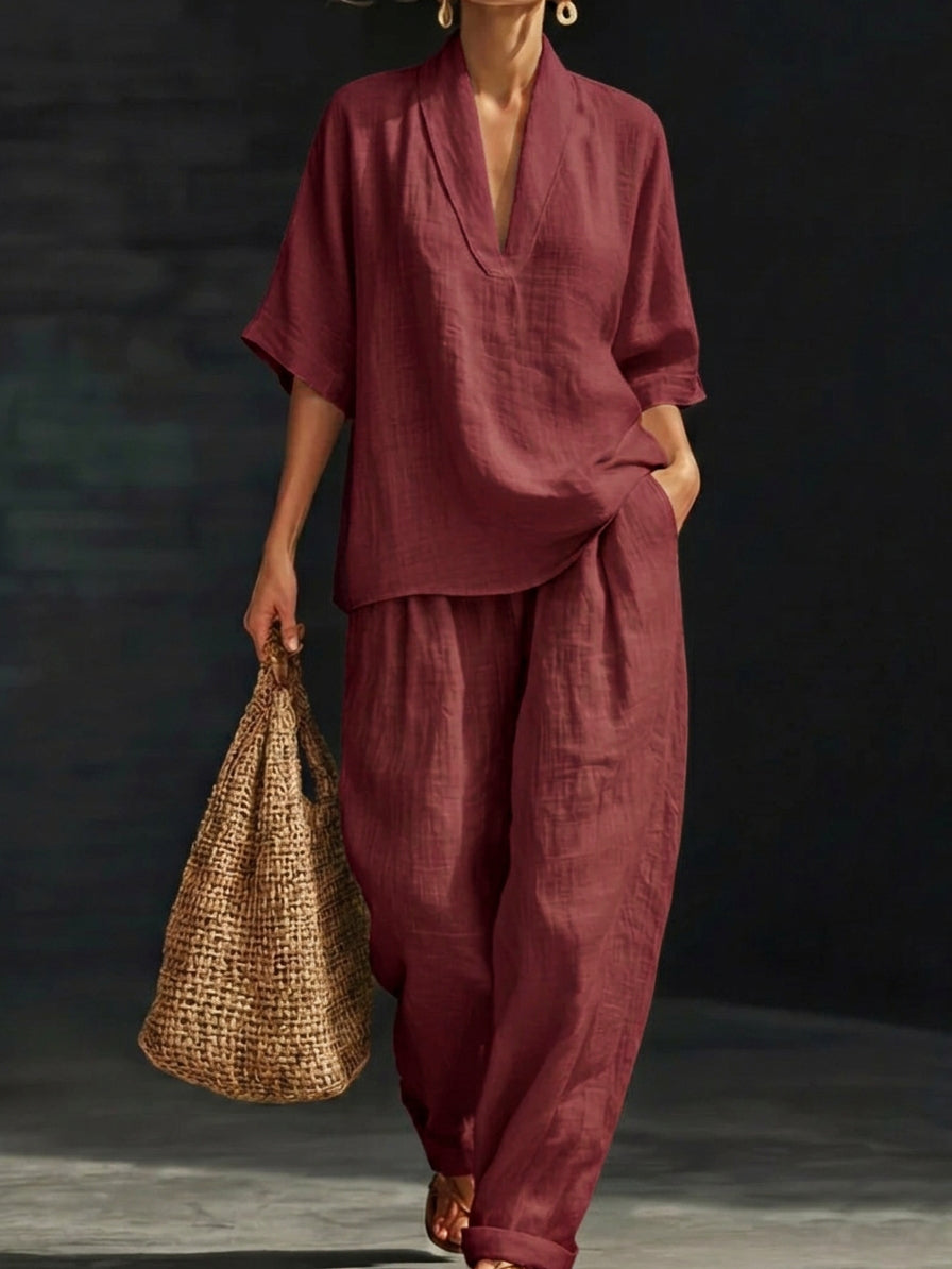 Elena | Minimalist Linen Lounge Set