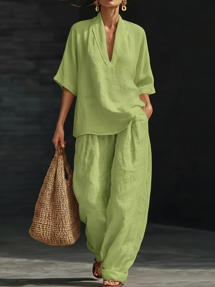 Elena | Minimalist Linen Lounge Set