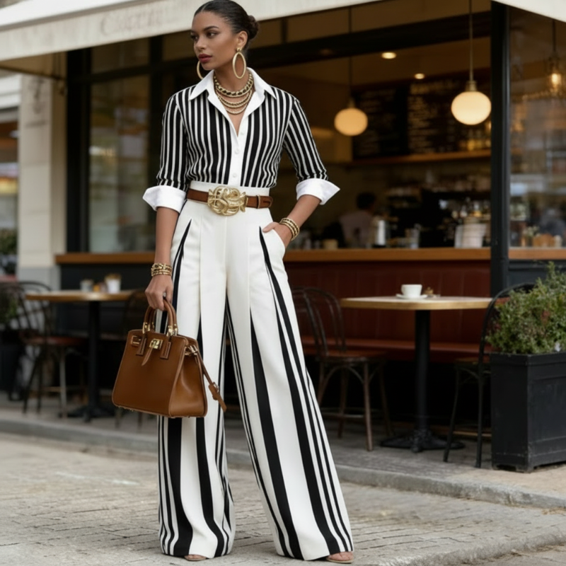 Athens | Shirt and Wide-Leg Pants Set