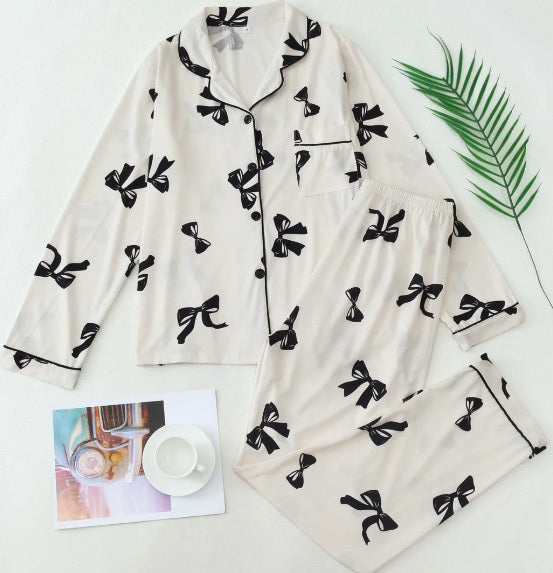 Judith | Long Sleeve Pajama Lounge Set - White