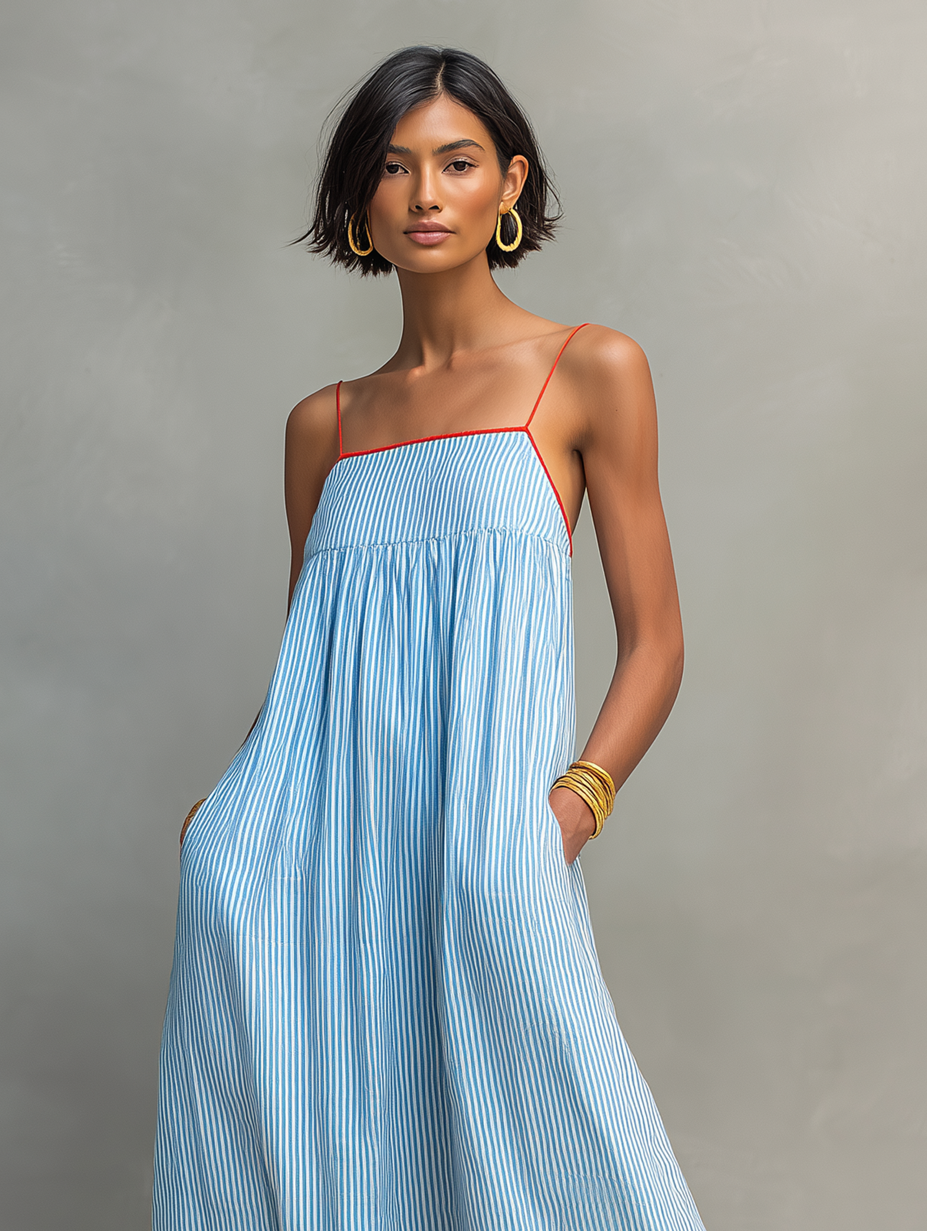 Amelia | Minimalist Striped Maxi Dress