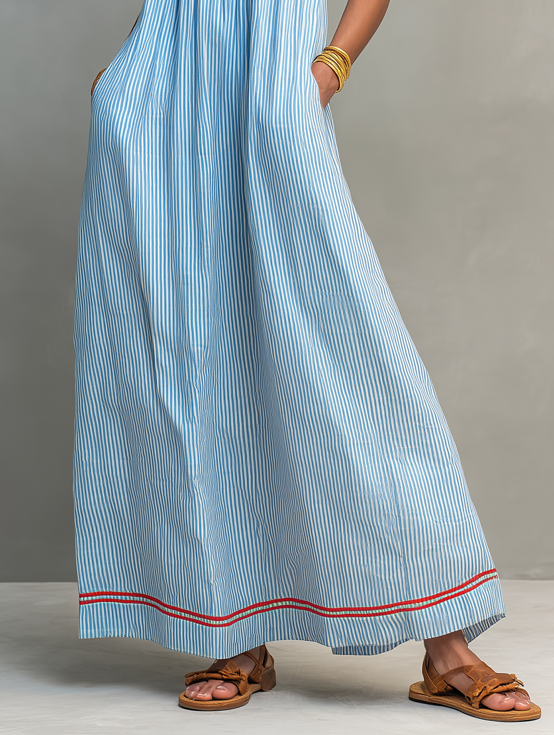 Amelia | Minimalist Striped Maxi Dress