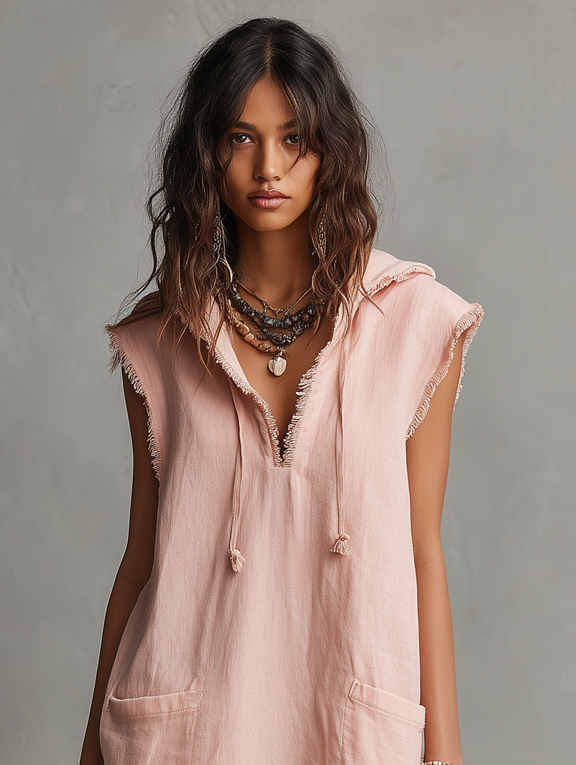 Marla | Minimalist Hooded Sleeveless Mini Dress
