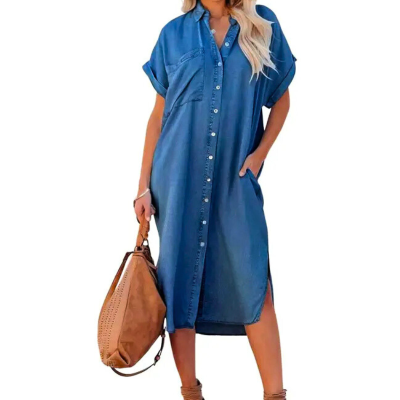 Ada | Elegant Loose Midi Shirt Dress