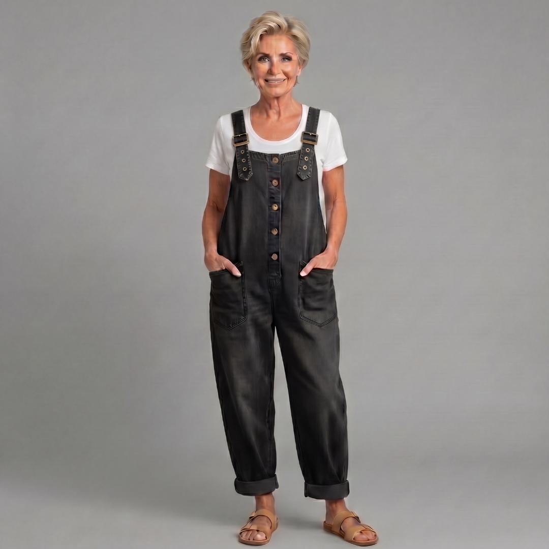 Saylor | Vintage Washed Cotton Denim Overalls