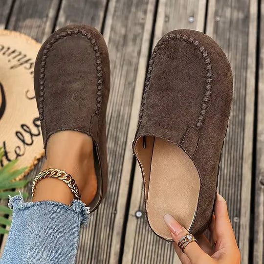 Diane | Vintage Orthopaedic Leather Mules - Coffee