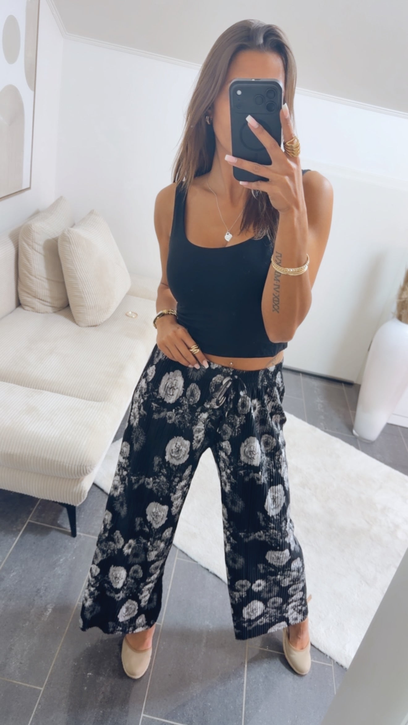 Emma | Floral Print Wide-Leg Pants
