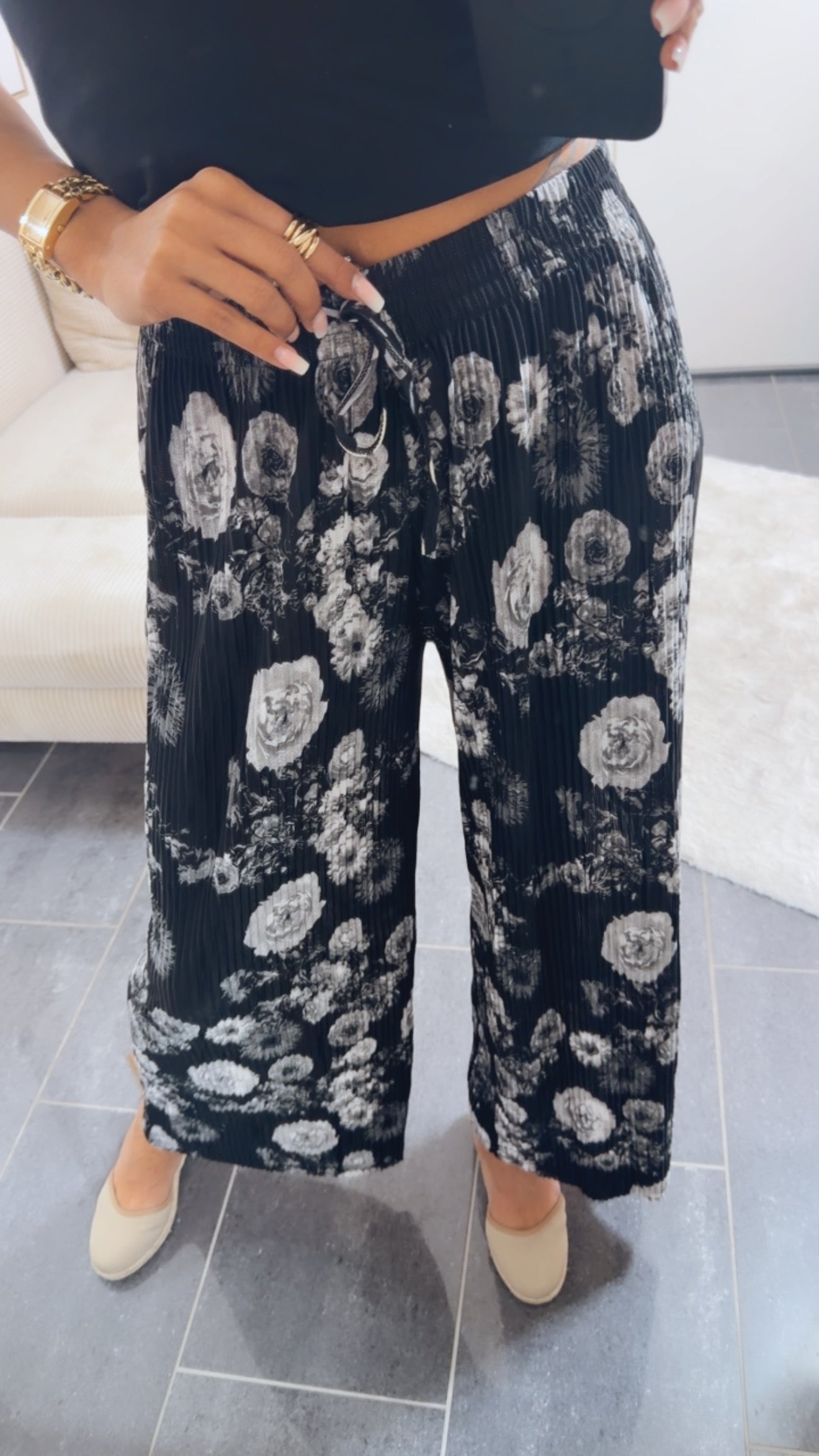 Emma | Floral Print Wide-Leg Pants