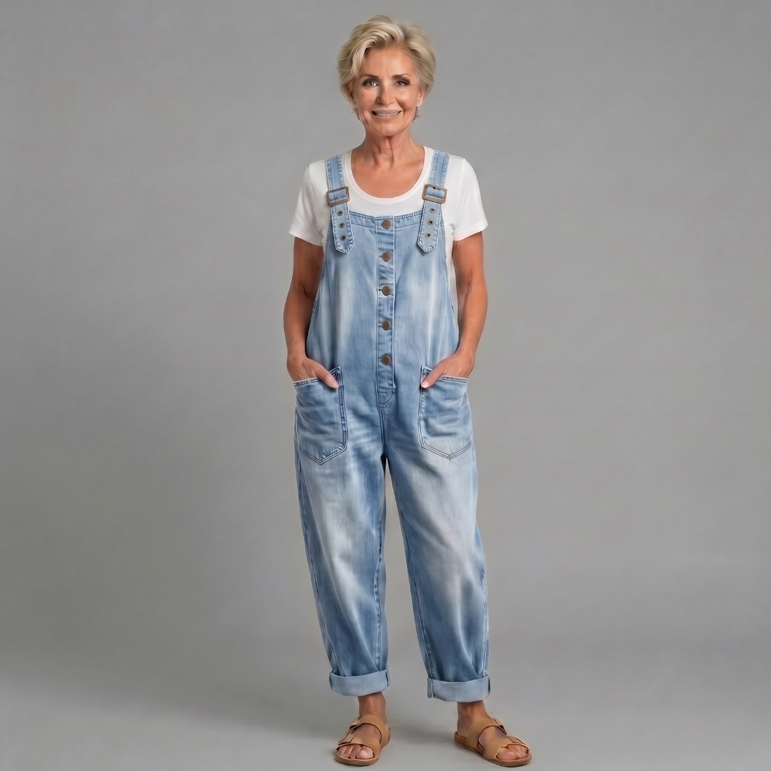 Saylor | Vintage Washed Cotton Denim Overalls